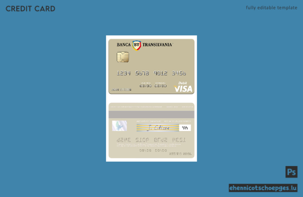 Mustervorschau der Rumänien Banca Transilvania Visa-Debitkarte